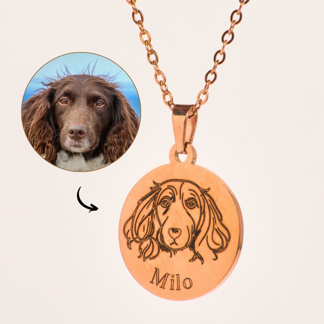 before after Hunde Anhänger Rose Gold