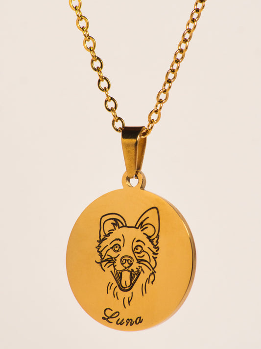 Hunde Kette Gold auf weißem Hintergrund