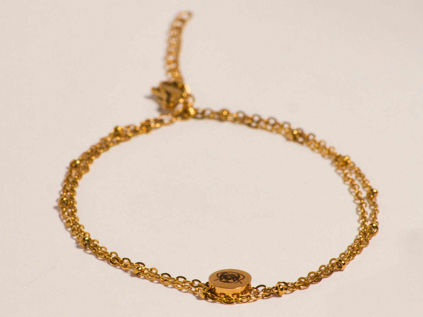 Hunde Fußkette Gold auf weißem Hintergrund