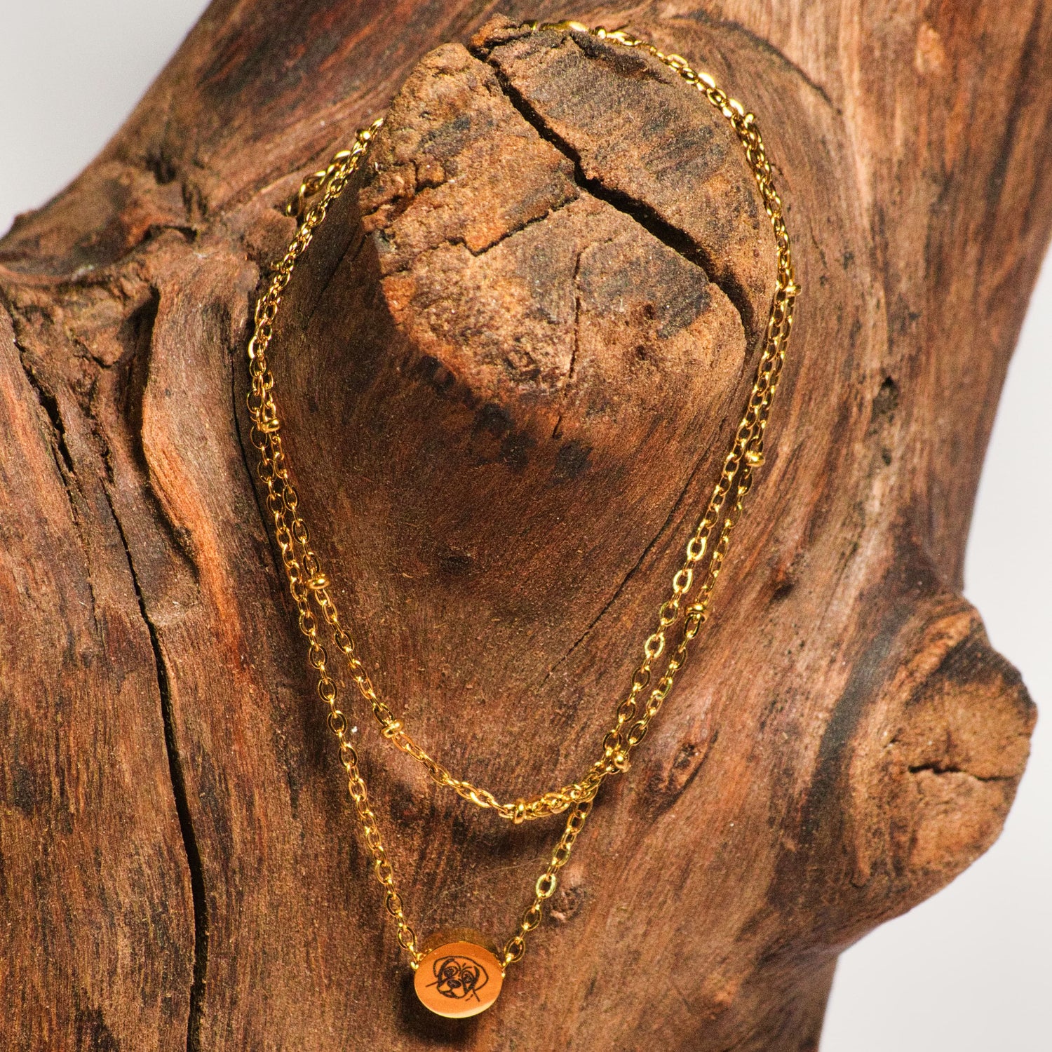 Gold Fußkette Hunde Gravur 