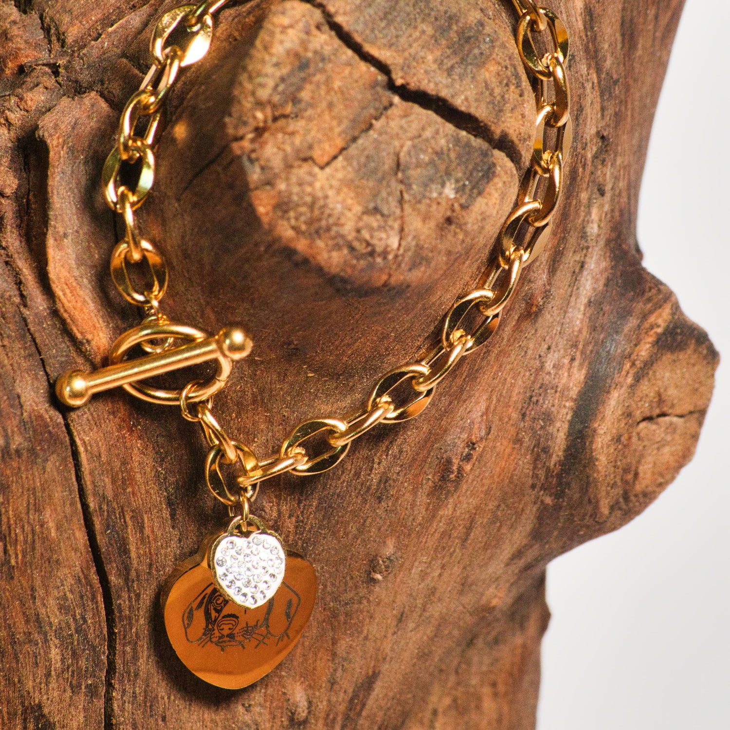 Gold Armband mit Stein