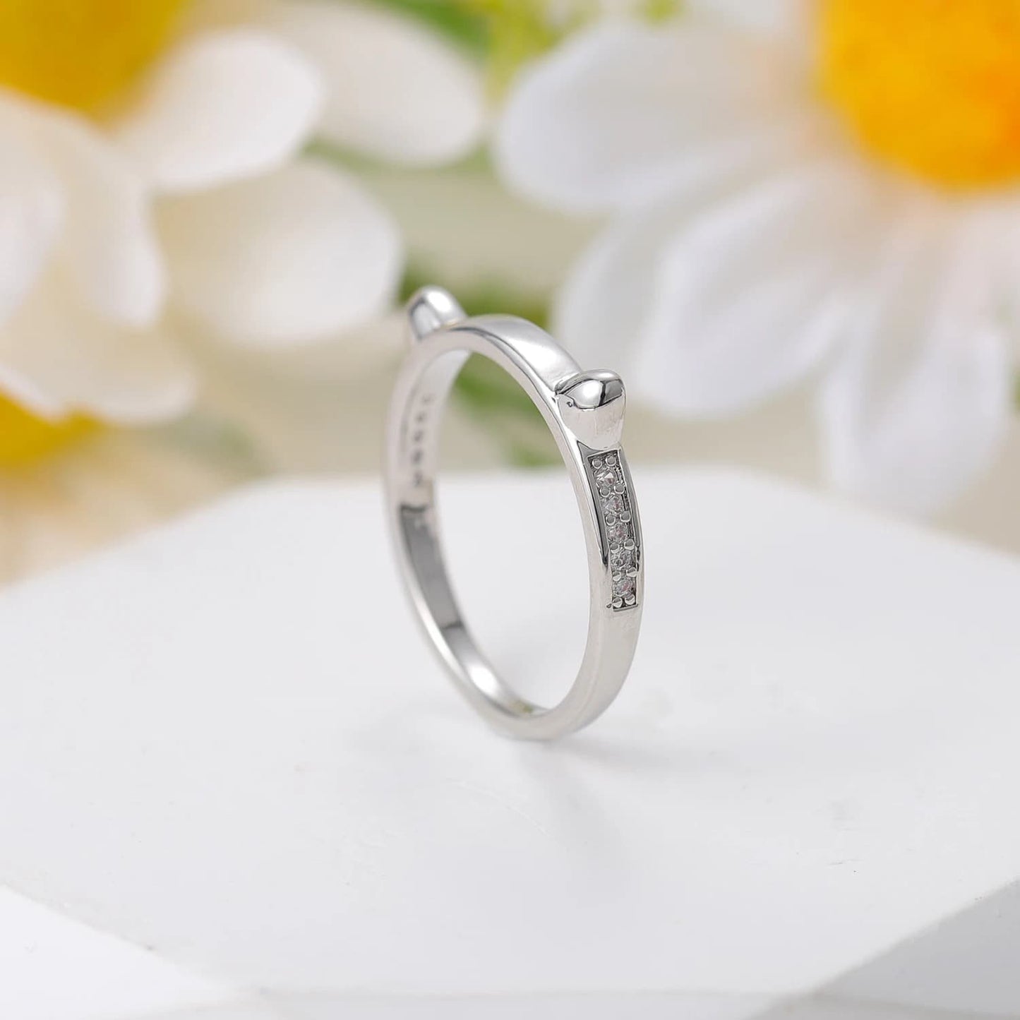 INDIVIDUELLER KATZEN-RING Silber blank