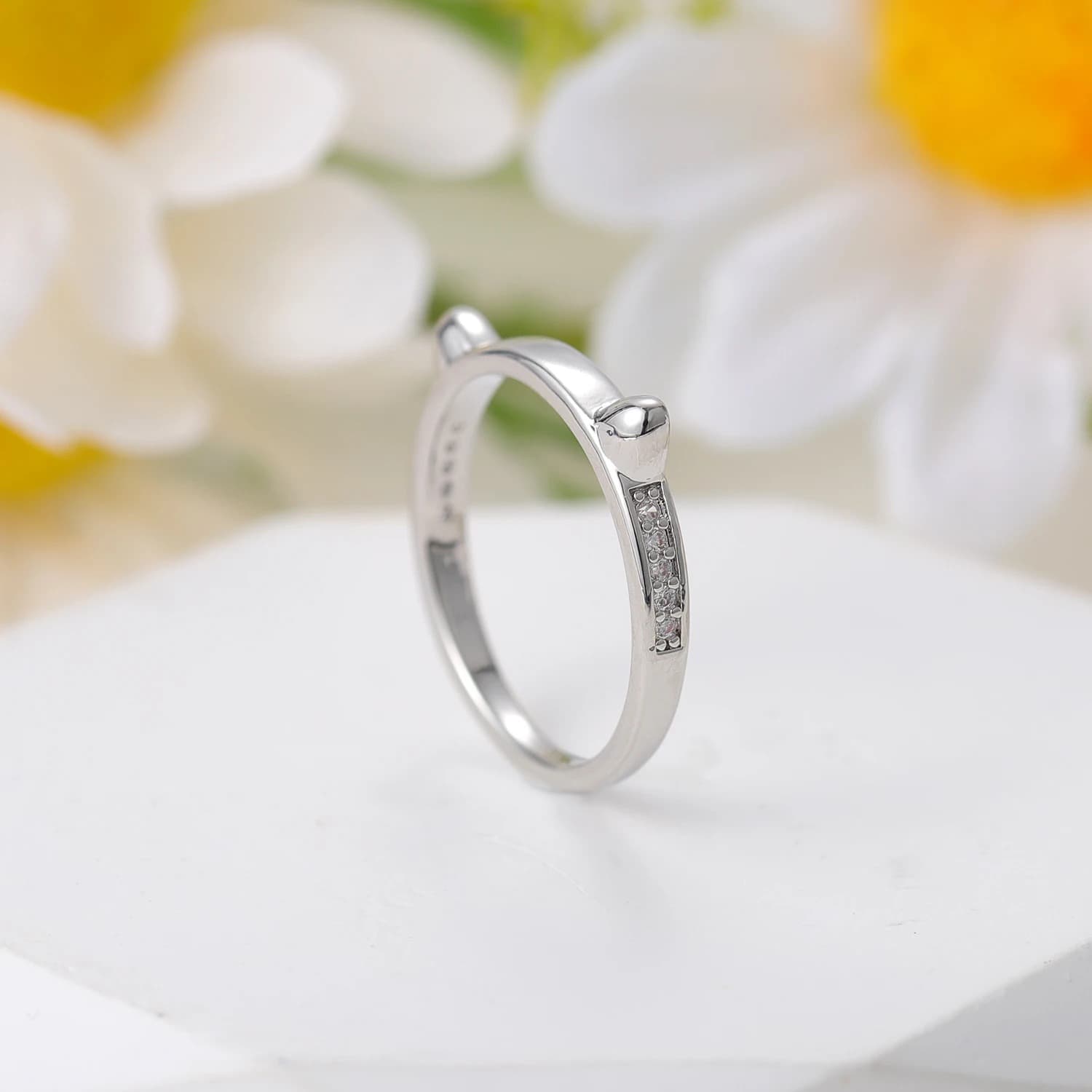 INDIVIDUELLER KATZEN-RING Silber blank